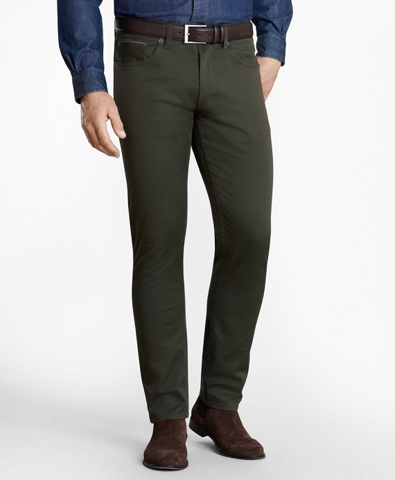 Five-Pocket Selvedge Twill Pants - Brooks Brothers Outlet