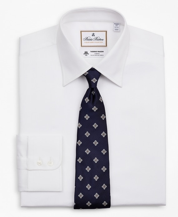 Luxury Collection Regent Fitted Dress Shirt, Franklin Spread Collar Herringbone - Brooks Brothers Outlet