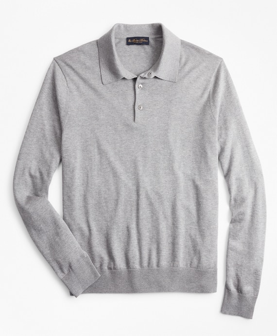Silk And Cotton Polo Sweater - Brooks Brothers Outlet