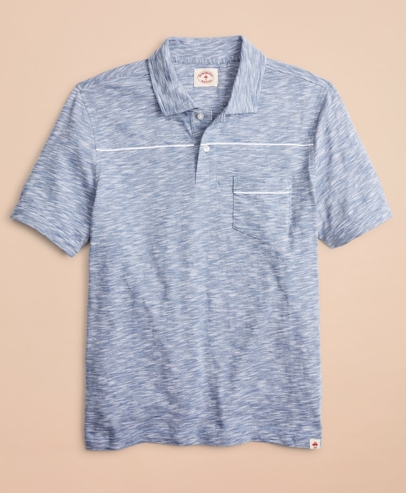 Accent Stripe Slub Cotton Jersey Polo Shirt - Brooks Brothers Outlet