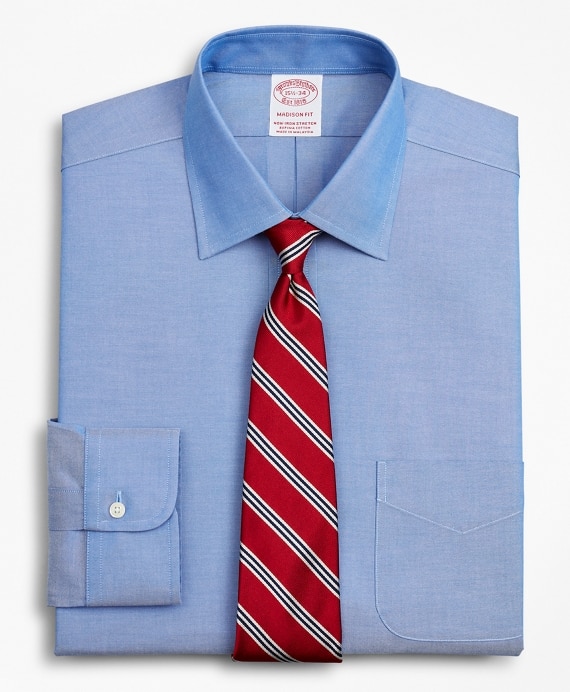 Stretch Madison Classic-Fit Dress Shirt, Non-Iron Pinpoint Ainsley Collar - Brooks Brothers Outlet