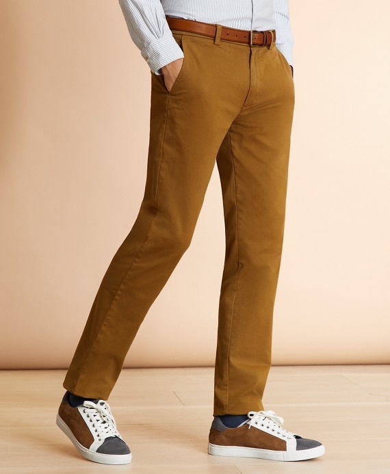 Garment-Dyed Stretch Chinos - Brooks Brothers Outlet