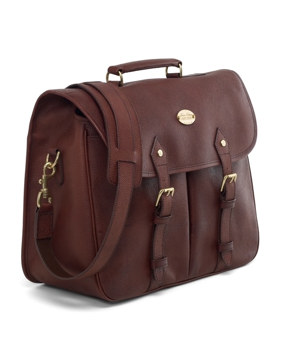 Football Leather Briefcase - Brooks Brothers Outlet