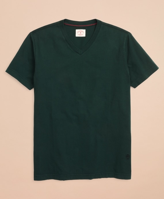 Garment-Dyed V-Neck T-Shirt - Brooks Brothers Outlet