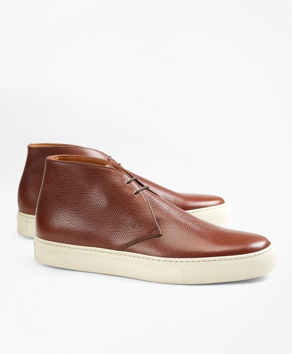 1818 Footwear Textured Leather Chukka Sneakers - Brooks Brothers Outlet