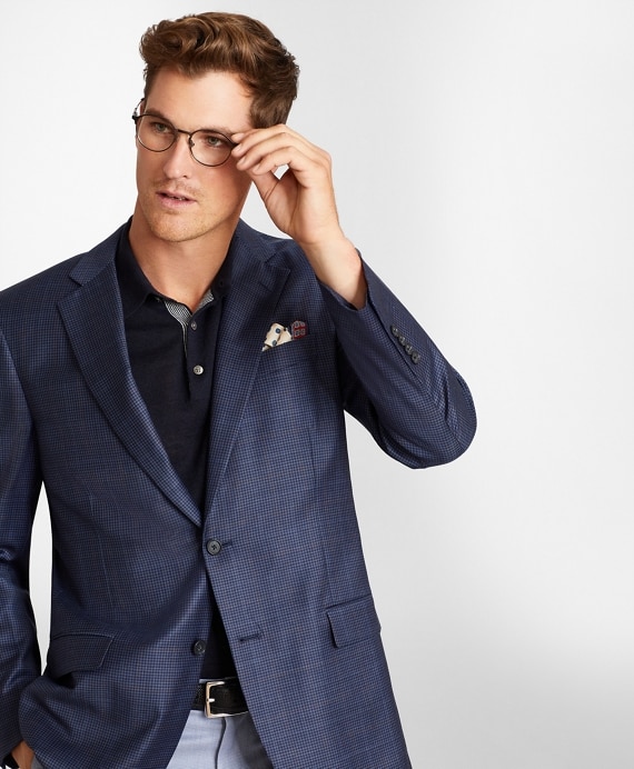 Madison Fit Navy Plaid Sport Coat - Brooks Brothers Outlet
