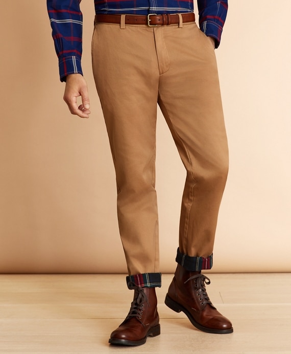 Flannel-Lined Chinos - Brooks Brothers Outlet