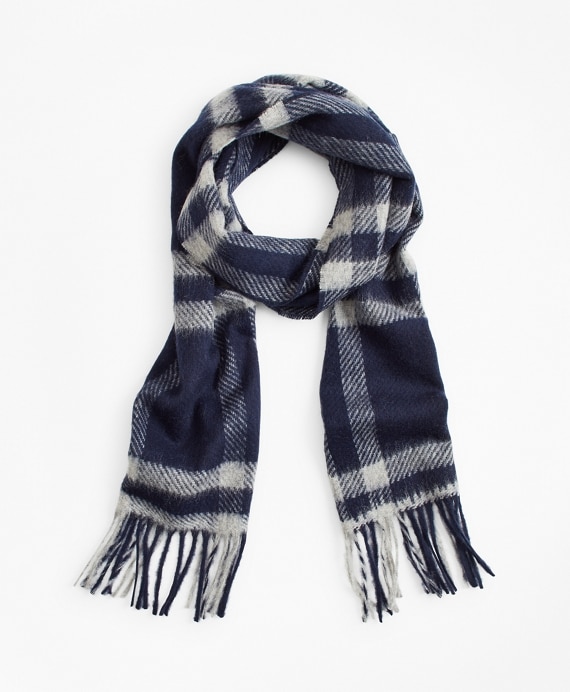 Navy Tartan Scarf - Brooks Brothers Outlet