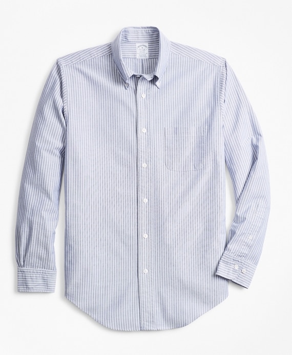 Regent Fit Oxford Stripe Sport Shirt - Brooks Brothers Outlet