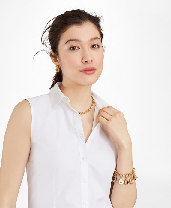 Non-Iron Fitted Sleeveless Dress Shirt - Brooks Brothers Outlet