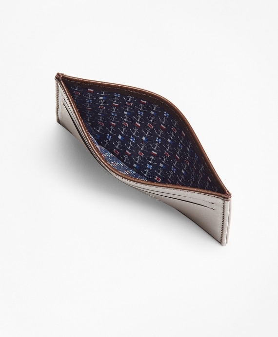 Embossed Leather Card Case - Brooks Brothers Outlet