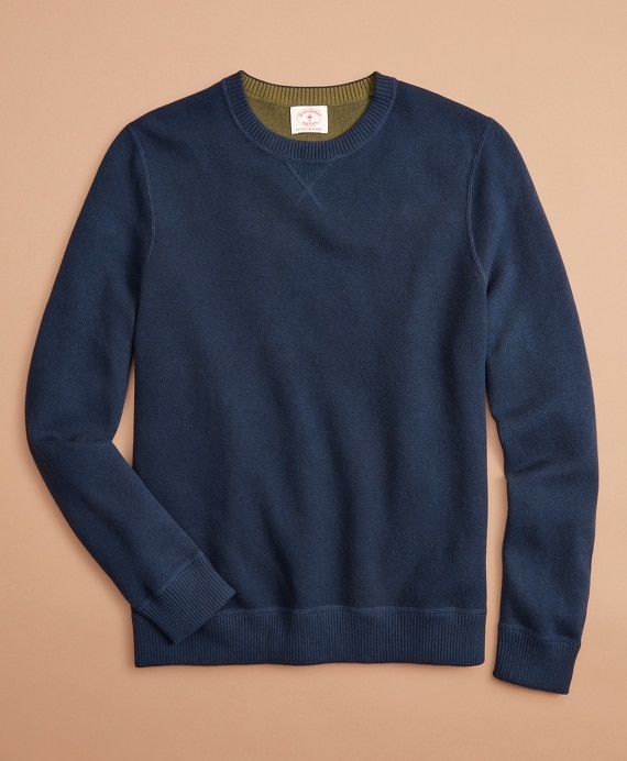 Reversible Double-Knit Cotton-Cashmere Sweater - Brooks Brothers Outlet