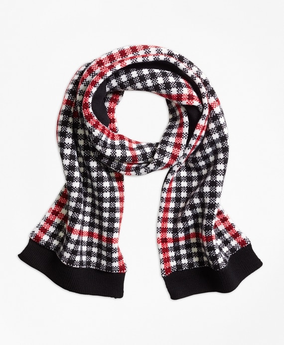 Girls Wool Blend Windowpane Scarf - Brooks Brothers Factory Outlet