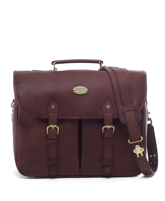Football Leather Briefcase - Brooks Brothers Outlet