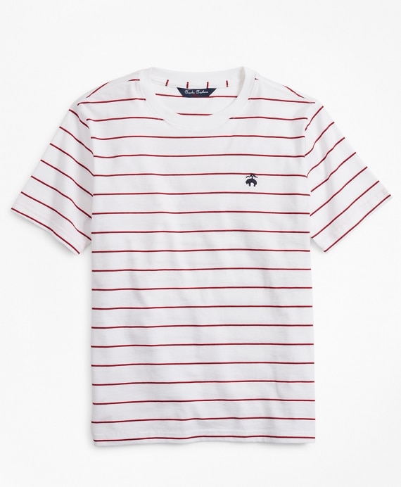 Boys Cotton Short-Sleeve Stripe T-Shirt - Brooks Brothers Factory Outlet