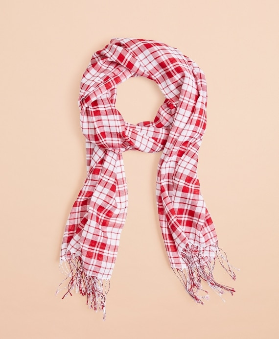 Plaid Cotton Scarf - Brooks Brothers Outlet
