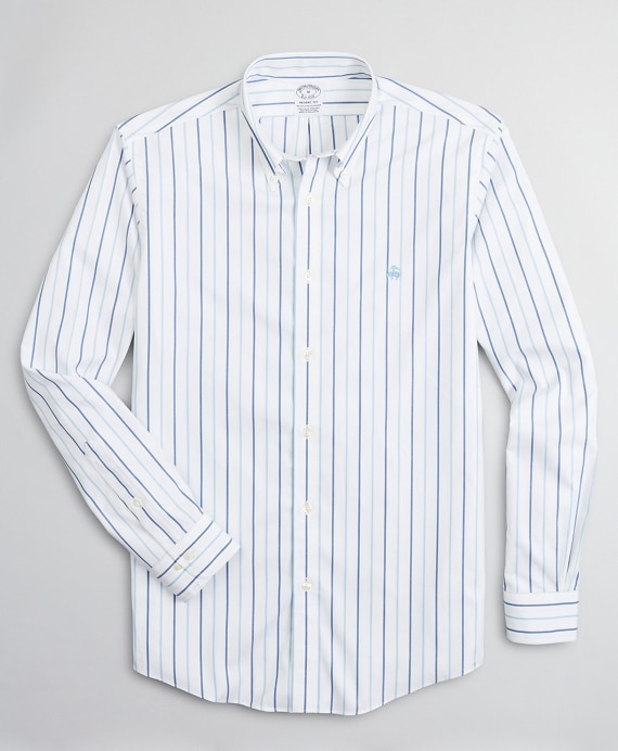 Stretch Regent Fitted Sport Shirt, Non-Iron Stripe - Brooks Brothers Outlet