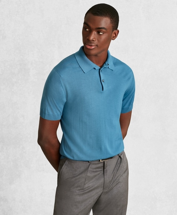Golden Fleece&reg; 3-D Knit Fine-Gauge Merino Short-Sleeve Polo - Brooks Brothers Outlet