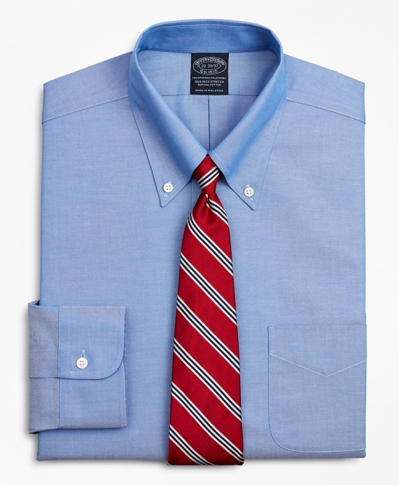 Stretch Big & Tall Dress Shirt, Non-Iron Pinpoint Button-Down Collar - Brooks Brothers Outlet