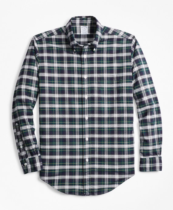 Regent Fit Oxford Tartan Sport Shirt - Brooks Brothers Outlet