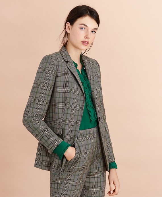 Plaid Wool Tweed Jacket - Brooks Brothers Outlet