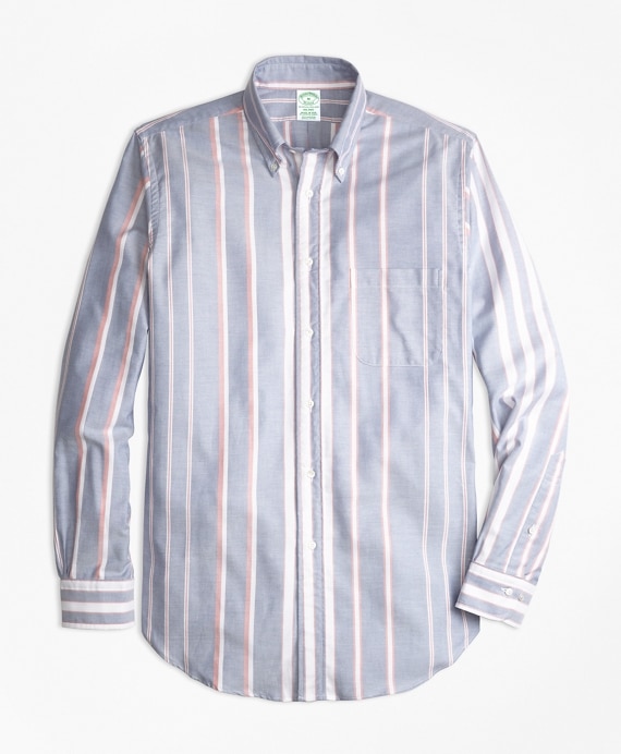 Milano Fit Oxford Bold Stripe Sport Shirt - Brooks Brothers Outlet