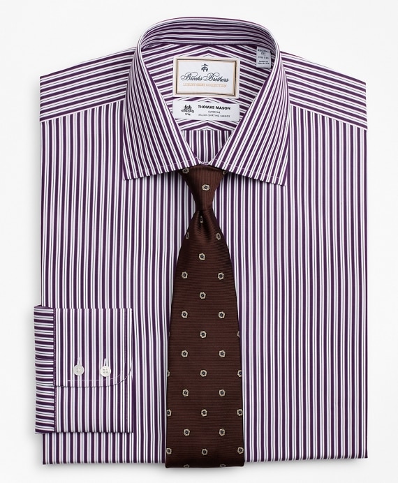 Luxury Collection Regent Fitted Dress Shirt, Franklin Spread Collar Double-Stripe - Brooks Brothers Outlet