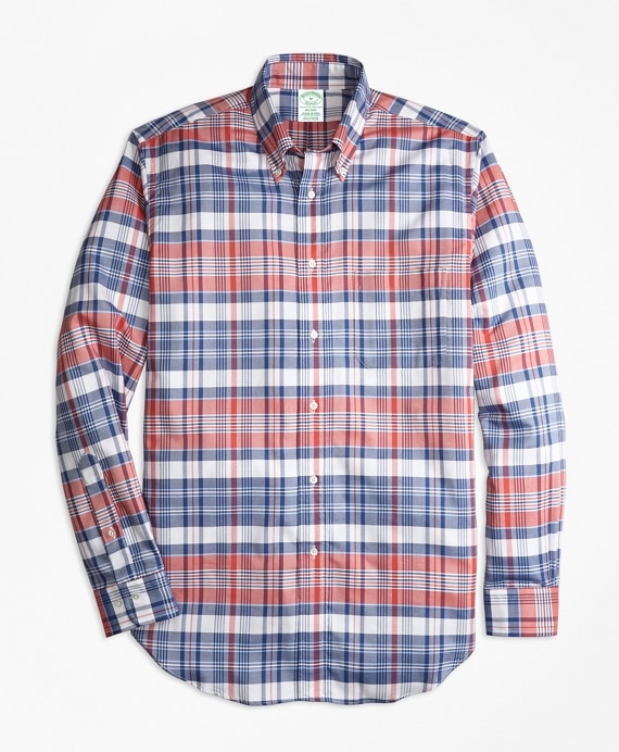 Milano Fit Oxford Madras Plaid Sport Shirt - Brooks Brothers Outlet