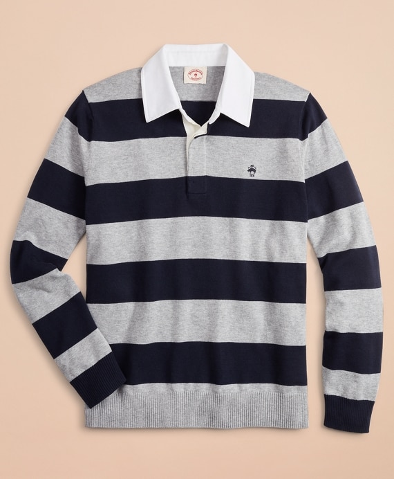 Cotton-Cashmere Rugby Sweater - Brooks Brothers Outlet