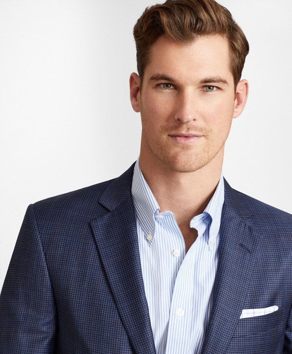 Regent Fit Navy Plaid Sport Coat - Brooks Brothers Outlet