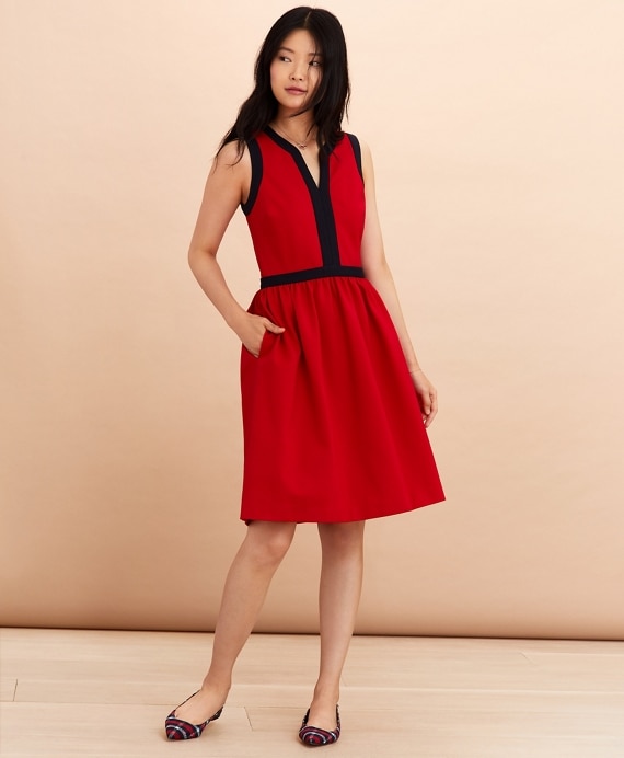 Ponte Knit A-Line Dress - Brooks Brothers Outlet