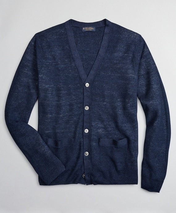 Textured Linen Cardigan - Brooks Brothers Outlet