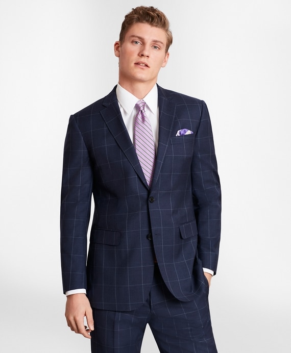 BrooksGate&trade; Milano-Fit Windowpane Wool Twill Suit Jacket - Brooks Brothers Outlet