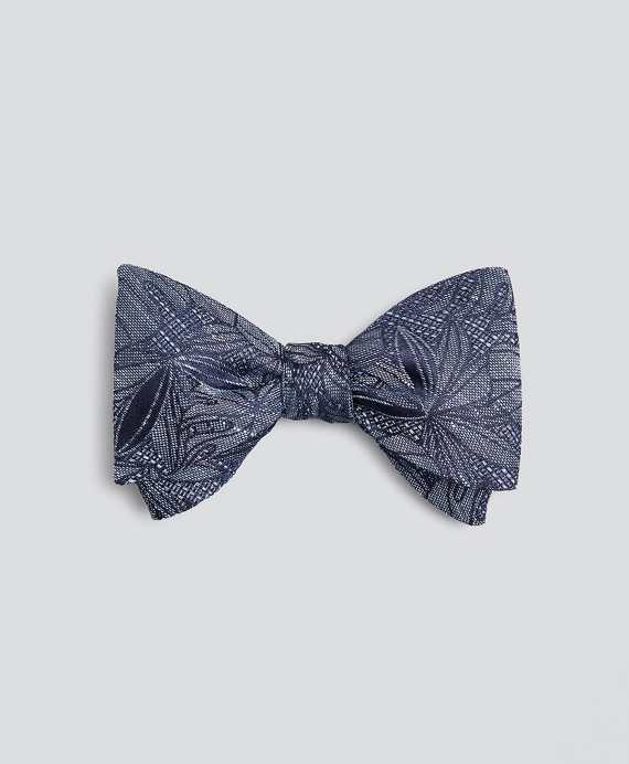 Indigo Palm Print Bow Tie - Brooks Brothers Outlet