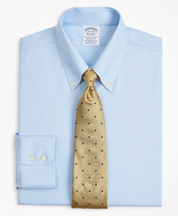 Stretch Regent Fitted Dress Shirt, Non-Iron Twill Button-Down Collar - Brooks Brothers Factory Outlet