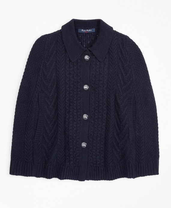 Girls Cable-Knit Poncho - Brooks Brothers Factory Outlet