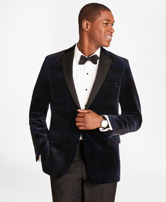 Regent Fit Black Watch Velvet Tuxedo Jacket - Brooks Brothers Outlet