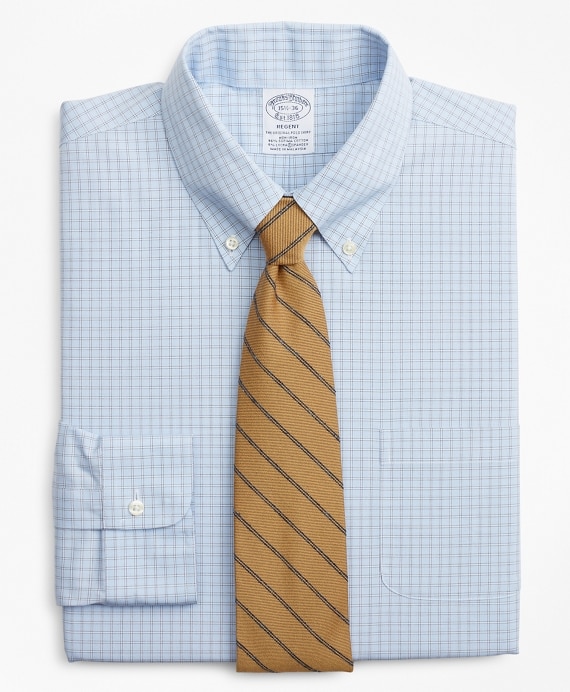 Stretch Regent Fitted Dress Shirt, Non-Iron Check - Brooks Brothers Outlet