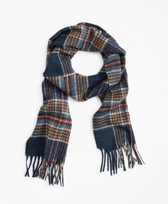 Indigo Tartan Scarf - Brooks Brothers Outlet