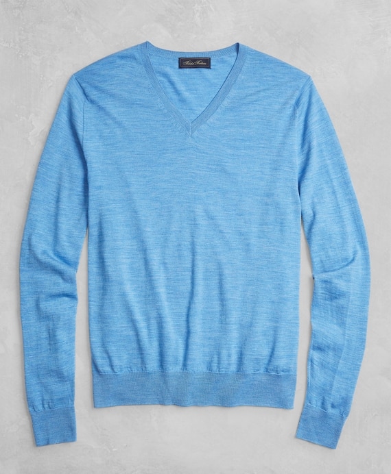 Golden Fleece&reg; 3-D Knit Fine-Gauge Merino V-Neck Sweater - Brooks Brothers Outlet