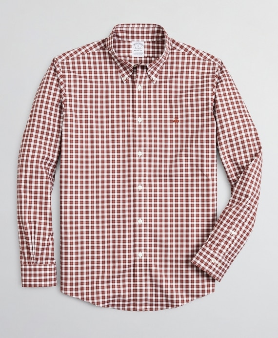 Stretch Regent Fitted Sport Shirt, Non-Iron Micro-Check - Brooks Brothers Outlet