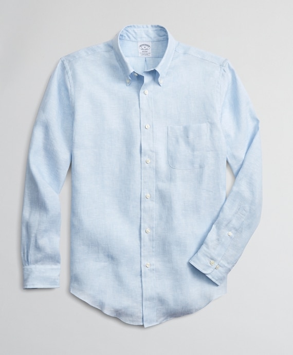 Regent Fitted Sport Shirt, Irish Linen - Brooks Brothers Outlet