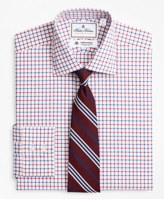 Luxury Collection Milano Slim-Fit Dress Shirt, Franklin Spread Collar Bold Windowpane - Brooks Brothers Outlet