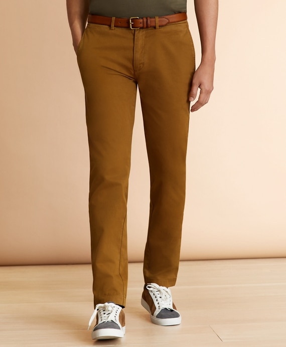 Slim-Fit Garment-Dyed Stretch Chinos - Brooks Brothers Outlet
