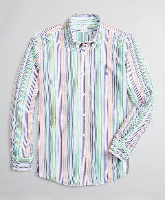 Luxury Collection Regent Fitted Sport Shirt, Button-Down Collar Multi-Stripe - Brooks Brothers Outlet
