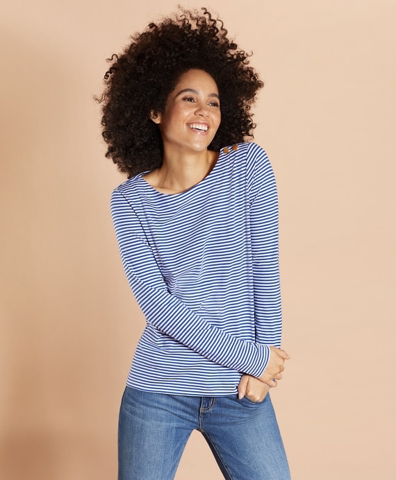 Striped Jersey Long-Sleeve T-Shirt - Brooks Brothers Factory Outlet