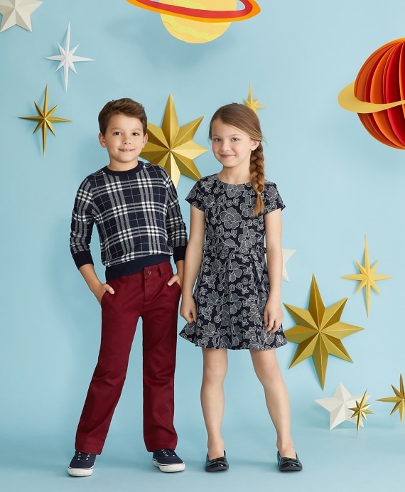 Girls Embroidered Ruffle Dress - Brooks Brothers Outlet
