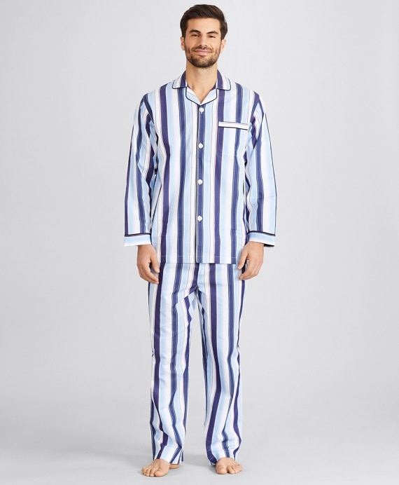 Bold Stripe Pajamas - Brooks Brothers Outlet