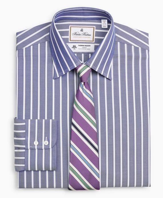 Luxury Collection Soho Extra-Slim-Fit Dress Shirt, Franklin Spread Collar Herringbone Wide Stripe - Brooks Brothers Outlet