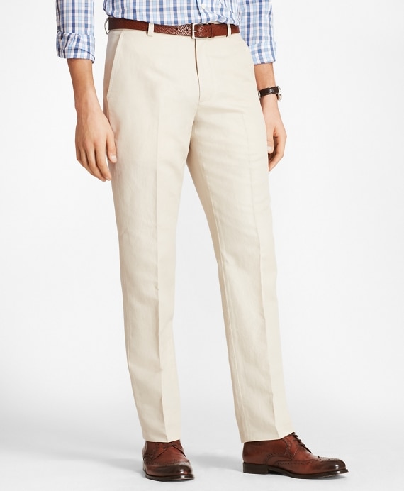 Clark Fit Linen and Cotton Chino Pants - Brooks Brothers Factory Outlet